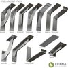 Ekena Millwork Heaton Hidden Support Steel Bracket w/ 10" Support Depth, Unfinished 3"W x 14"D x 2"H BKTM03X14X02HECRS